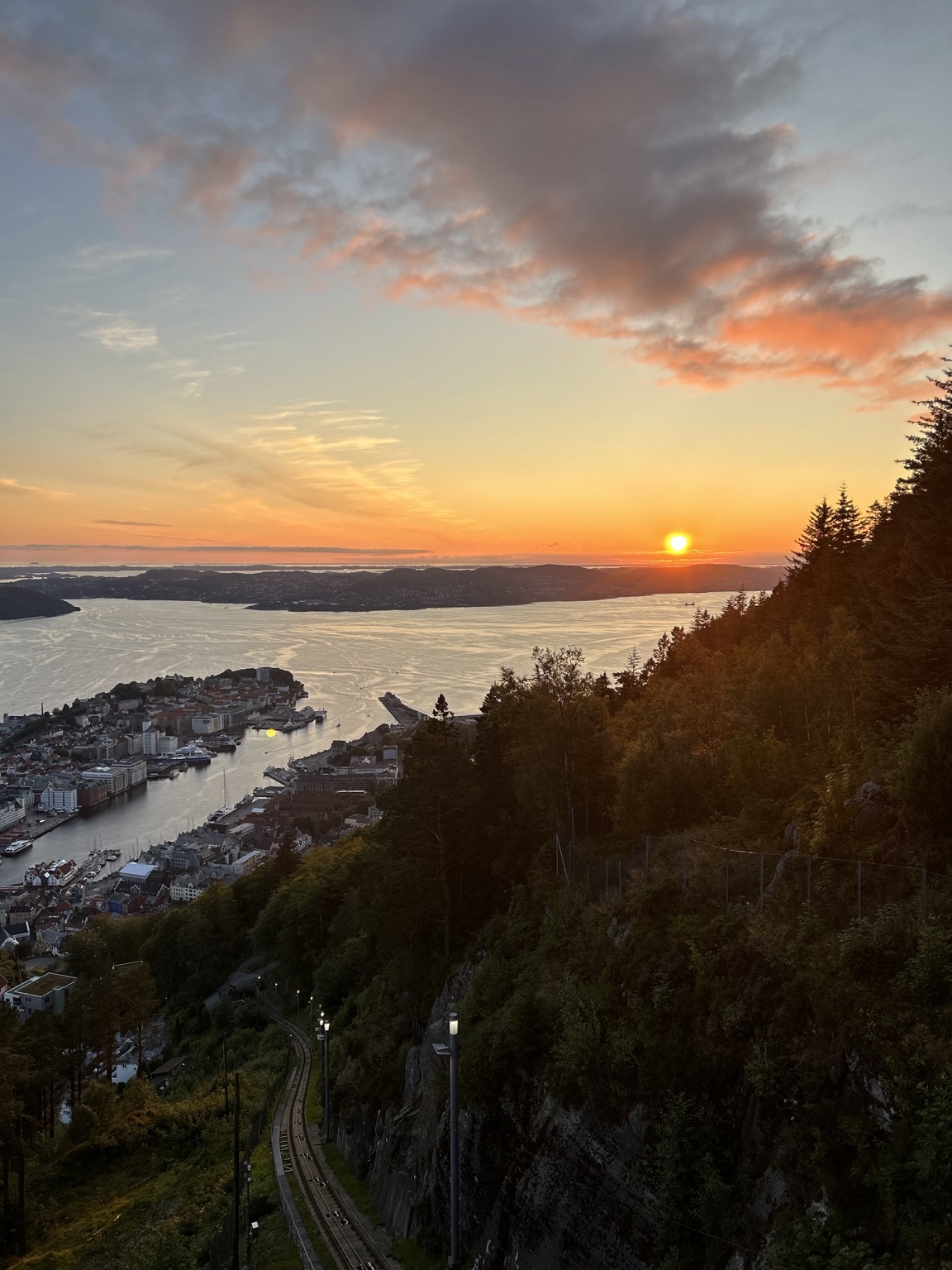 Sunset over Bergen from Fløyen