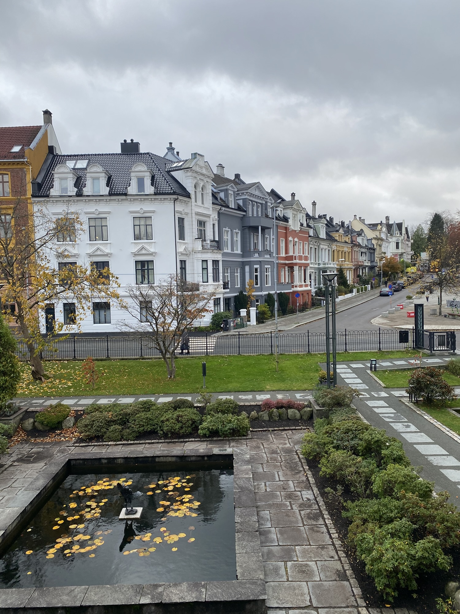 Autumn scenery and colorful houses in Bergen